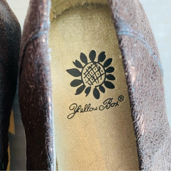 Yellow Box Brown Flats with Gold Accents - Picture 12 of 13